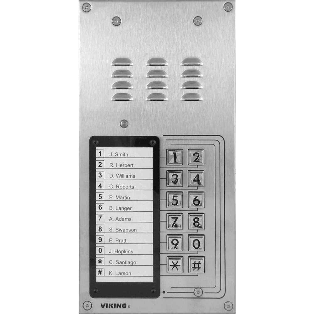 K 10 12 Button Apartment Entry Phone W Relay Viking Electronics