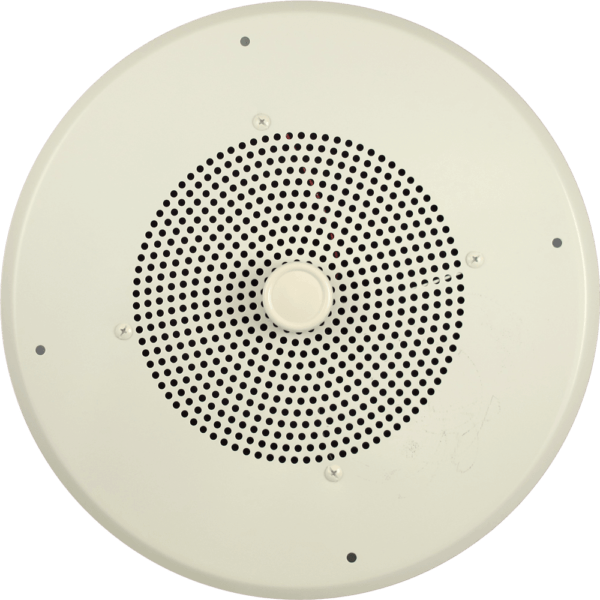 overhead paging system with volume control on speaker