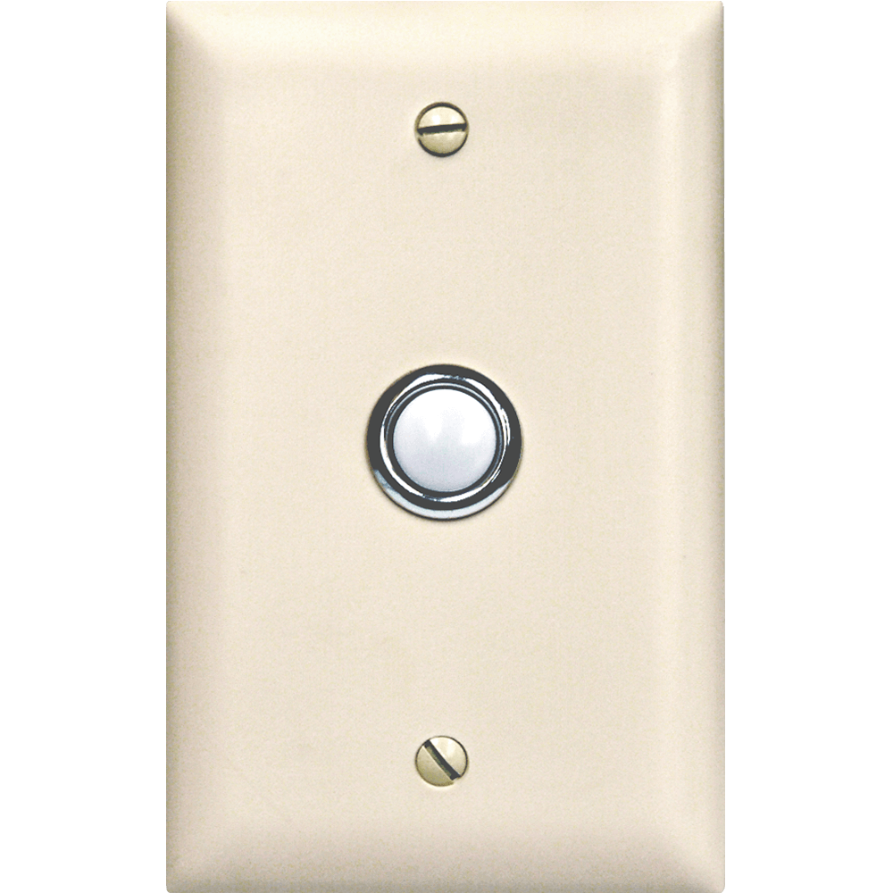 off white colored door bell button panel