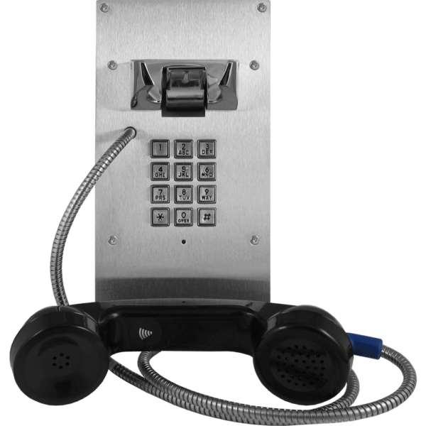 voip panel hot-line phone with stainless steel keys and armored cable