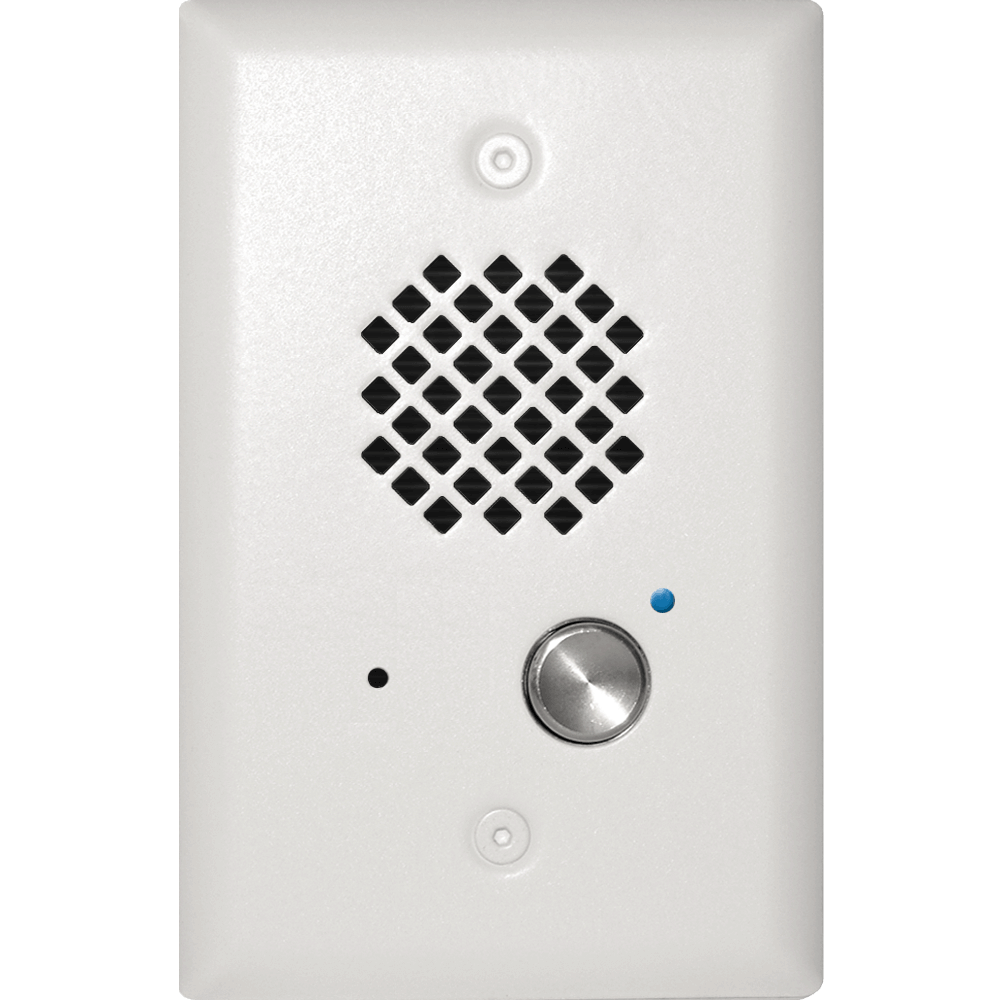 single gang white entry phone with enhanced weather protection
