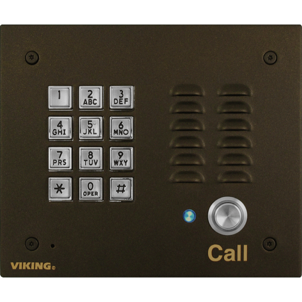 bronze flush mounted entry phone with keypad and weather protection