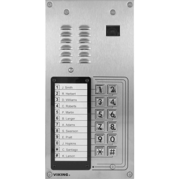 stainless steel apartment entry phone with video and name directory
