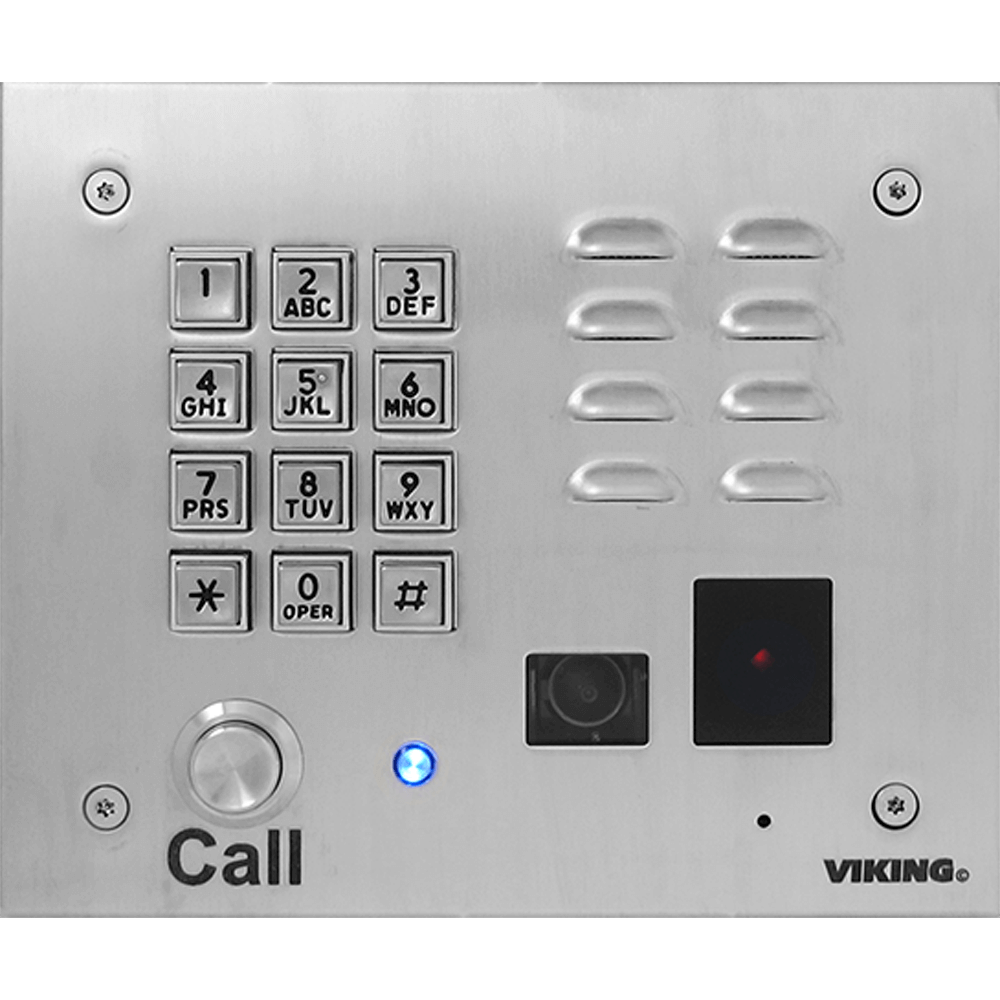 steel entry phone with proximity reader, ewp, and video camera