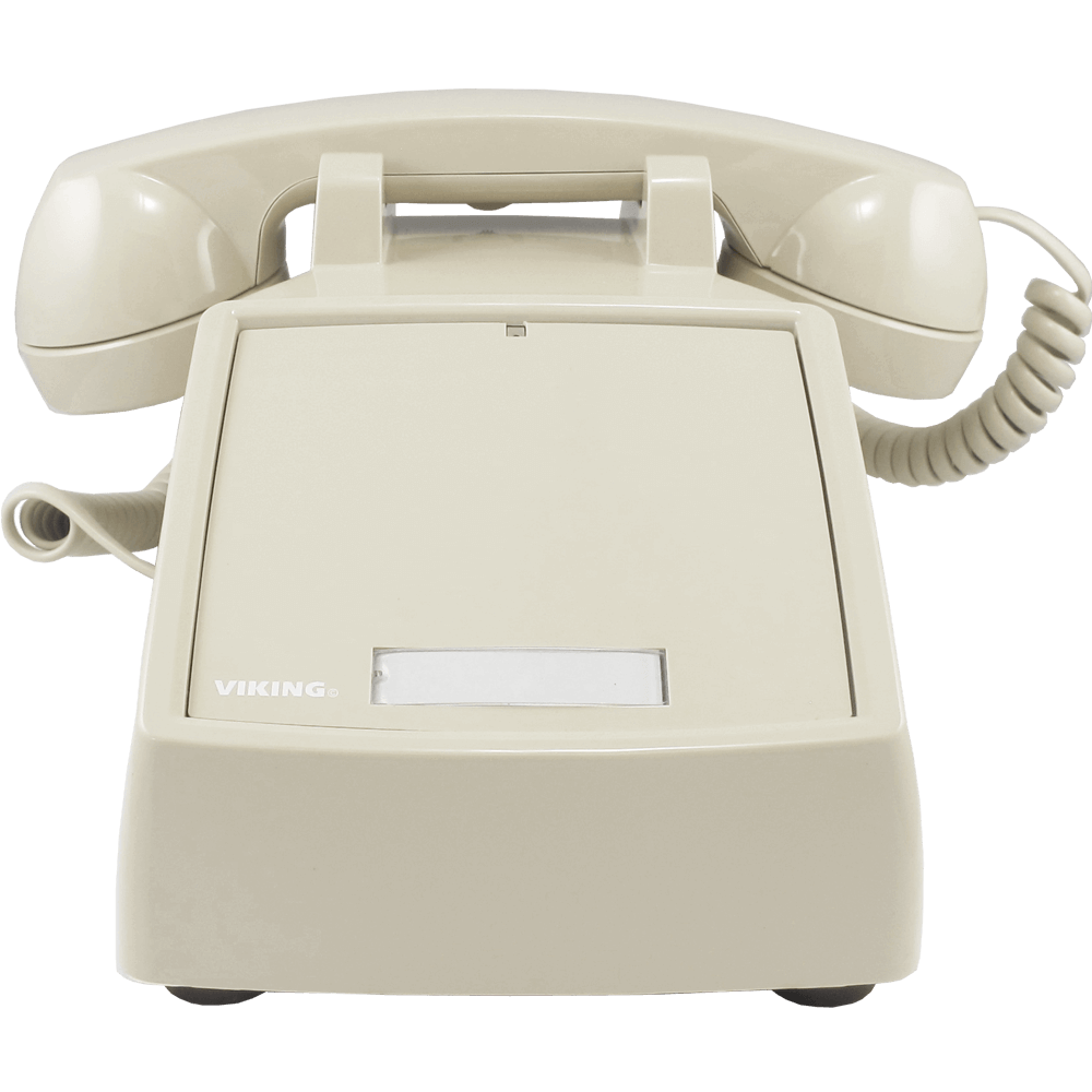 ash colored hot-line desk phone